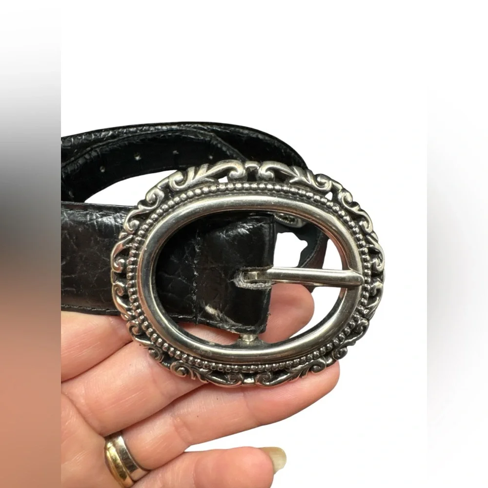 Vintage Southwest Concho Textured Two Tone Ombre Reptile Leather Belt SM